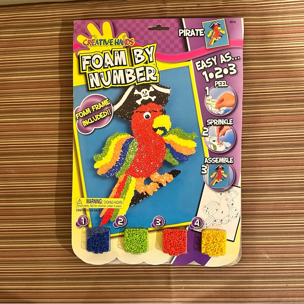 Colorful Foam by Number Parrot Macaw Craft Kit NEW